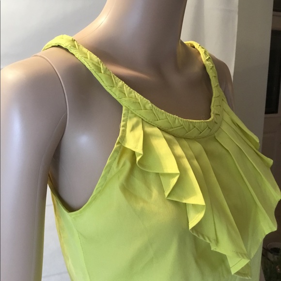 NWT Banana Republic Yellow Ruffled Halter Tank Top S - Picture 3 of 5